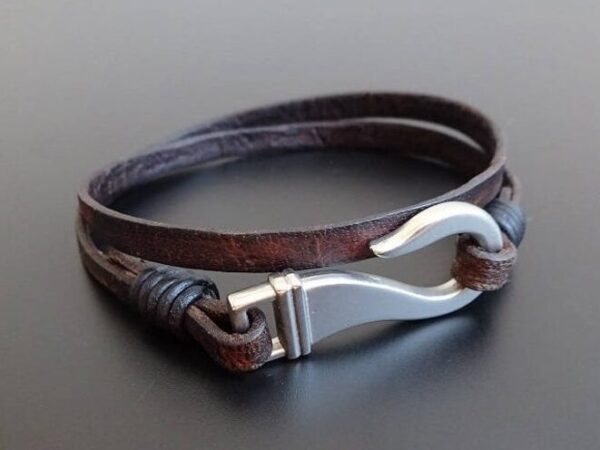 Fish Hook Leather Bracelet