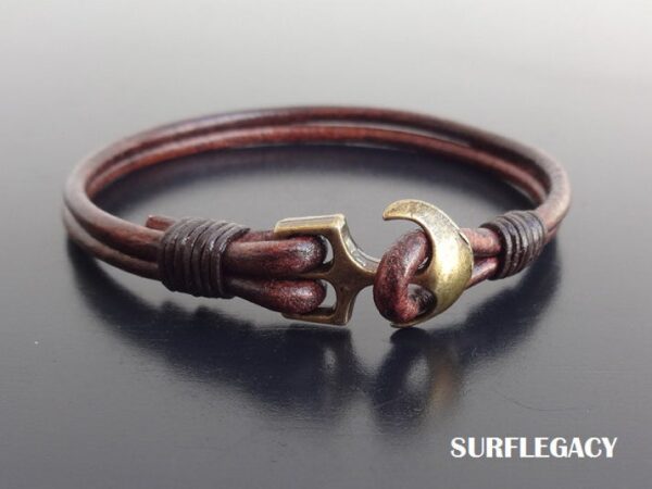 Anchor Leather Bracelet