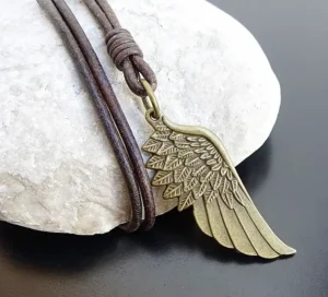 Angel Wing Leather Necklace