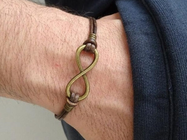 infinity leather bracelet