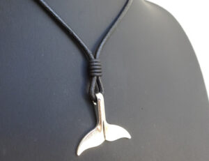 whale tail silver pendant