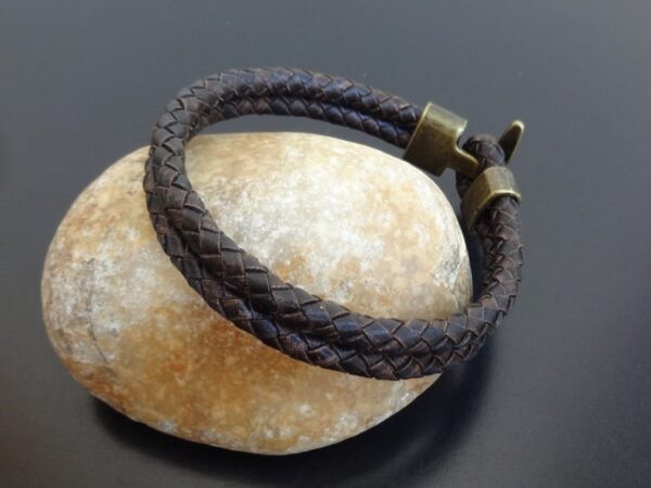 braided bracelet t bar bronze clasp 1