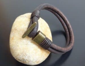 Rugged Mens leather bracelet