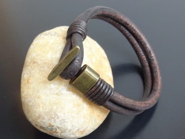 Rugged Mens leather bracelet