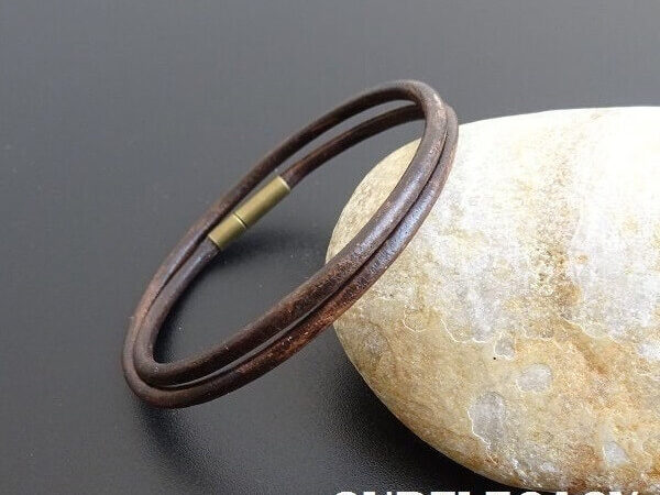 dark antique brown Leather Wrap Bracelet