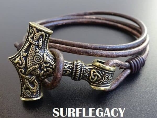 bronze Mjolnir bracelet