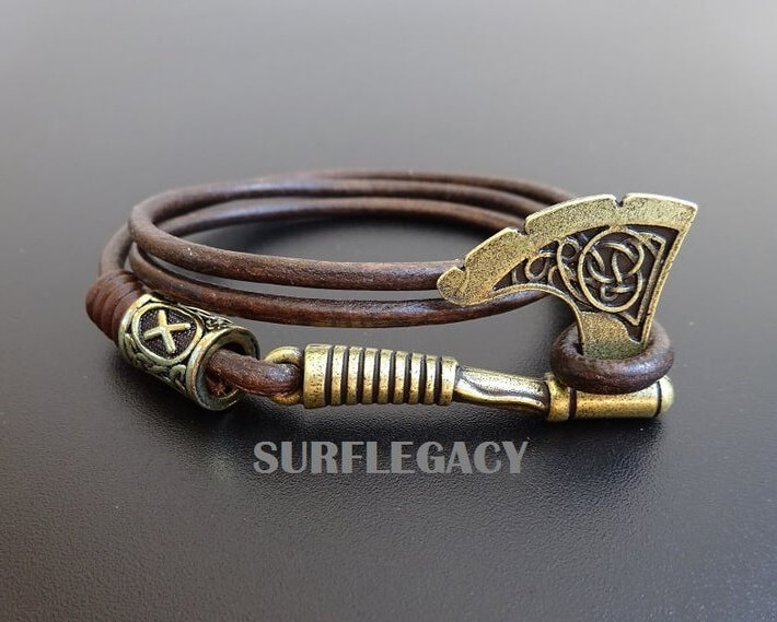 viking axe bracelet with gebo rune viking axe bracelet with gebo rune
