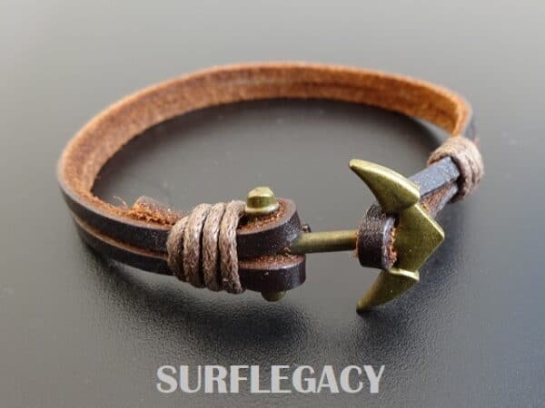 anchor bracelet on leather
