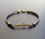 leather cross bracelet