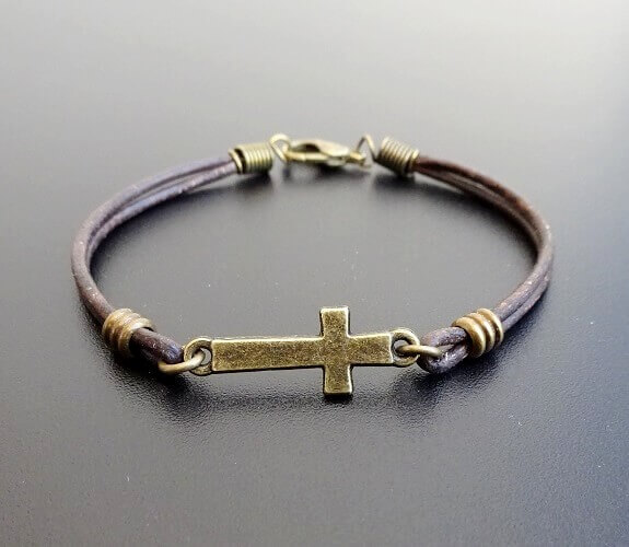 leather cross bracelet leather cross bracelet