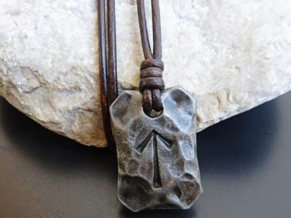 Rune pendant on leather