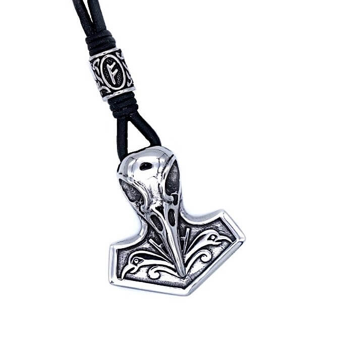 Mjolnir Raven Skull Necklace Mjolnir Raven Skull Necklace