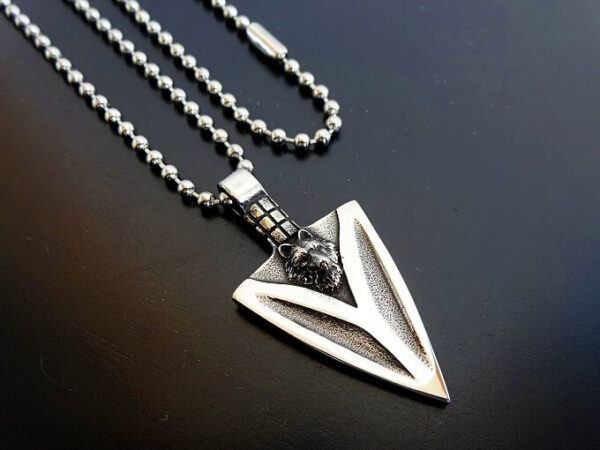 Wolf Arrowhead Pendant
