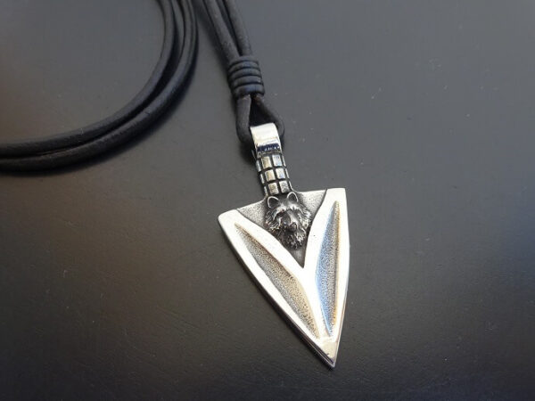 Wolf Arrowhead Pendant