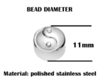 Ying yang bracelet bead dimensions