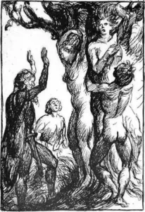 A representation of Ask and Embla by Robert Engels 1919