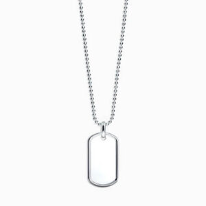 silver dog tag necklace