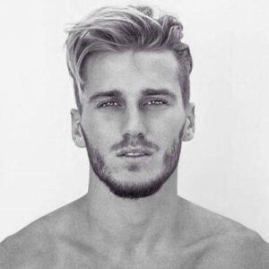 man with Medium Straight Hair mens surfer cut
