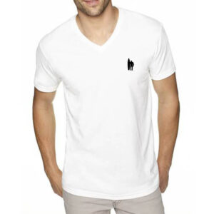 man wearing a V Neck-Surf t-shirt