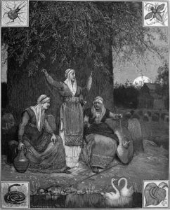 The Norns weaving the tapestry of fate