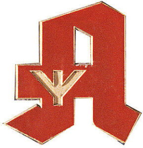 pharmacy logo in germany with algiz symbol