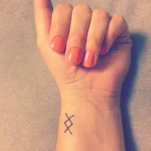 ingwaz tattoo on wrist