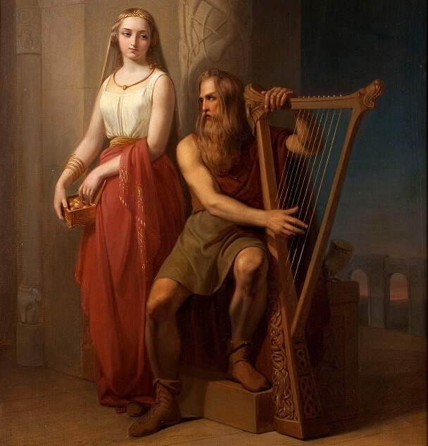 Bragi norse mythology with idunn by Blommer
