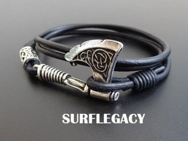 Axe Bracelet with Norse Rune PERUN AXE