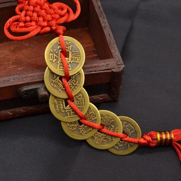 Feng Shui Coins red ribbon