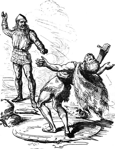 Hrungnir fighting with thor